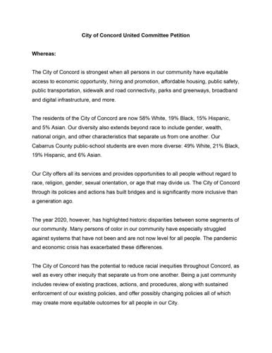Concord United Committee Petition 1