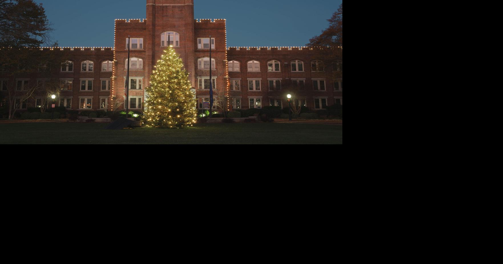 Catawba College lights solar-powered Christmas tree lights