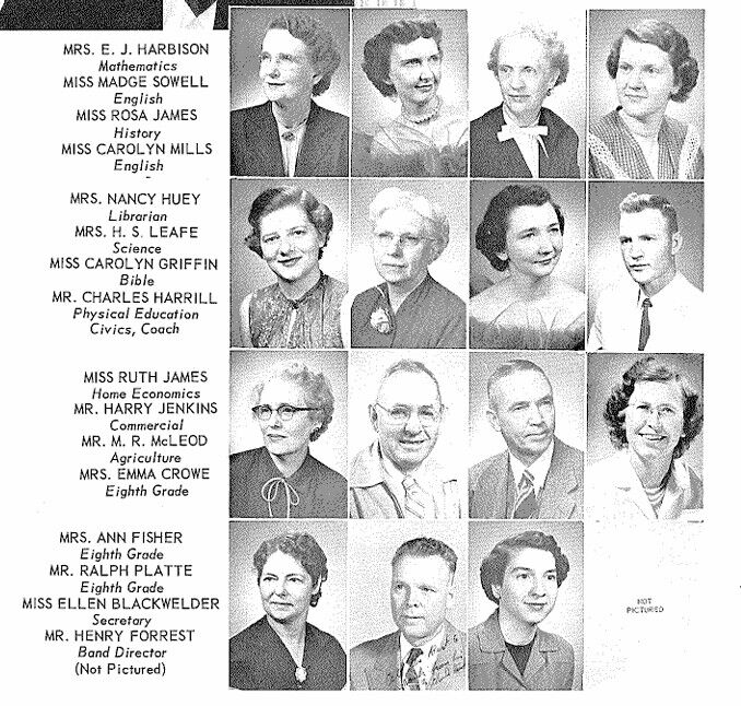 1955 faculty at Mount Pleasant High School