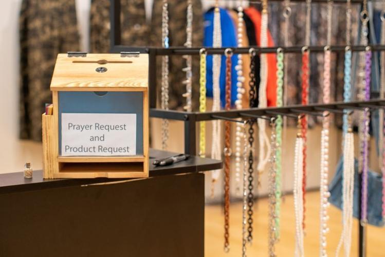 The prayer request box at Kulture Original on April 14, 2026. Kulture Original is a faith-based clothing brand based out of Abilene that promotes unity and inclusion through original clothing designs inspired by cultures around the globe.