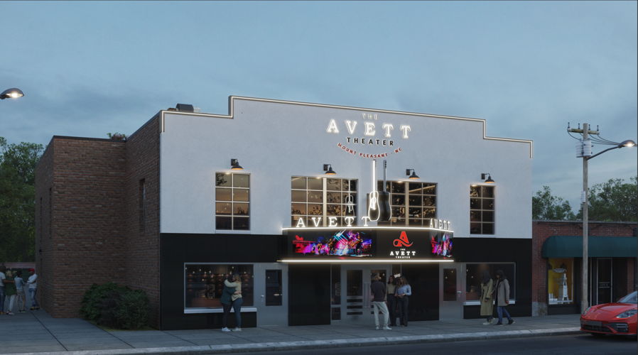 A rendering of The Avett Theater