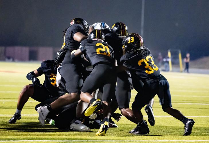 Bulldogs beat the Grizzlies in the third round of the 2025 NCHSAA Football Championship playoff game 41 - 33.