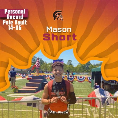 Mason Short personal best in pole vault
