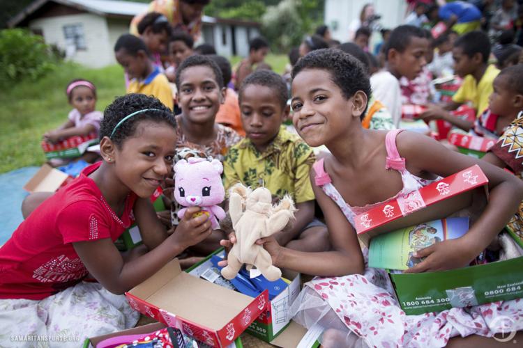 Opening the shoeboxes