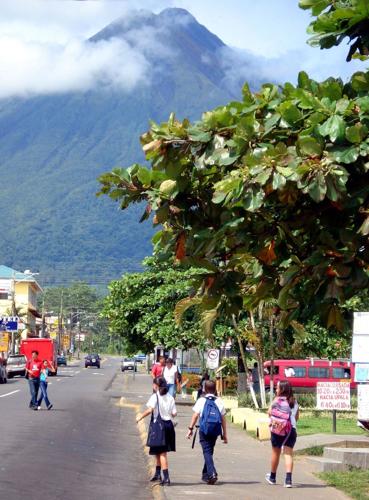 In Costa Rica, a view of the Arenal volcano from La Fortuna.