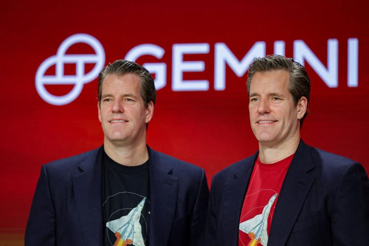 FILE PHOTO: Winklevoss twins' crypto exchange Gemini IPO at the Nasdaq MarketSite in New York City