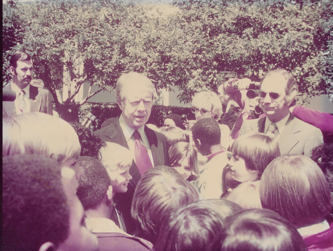 Jimmy Carter with students