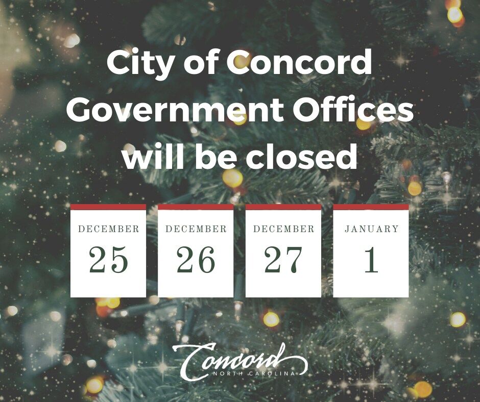 Concord announces holiday schedule for services, parks and rec