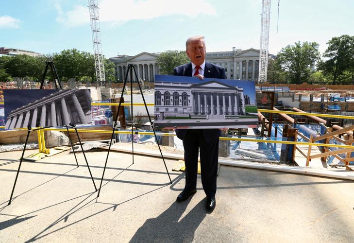 FILE PHOTO: The site of ongoing construction of the planned White House ballroom in Washington
