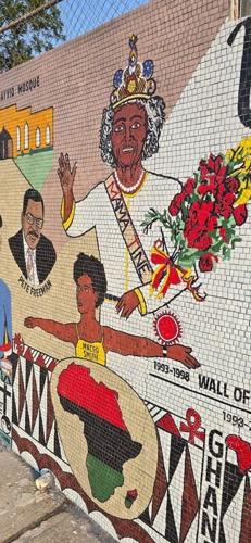 The Wall of Honor on Murchison Road and Langdon Street has been redone in mosaic tile, a joint project of the city of Fayetteville and the Umoja Group. The mural honors Black history and generations of leaders in the area of E.E. Smith High School and F...