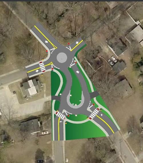 Mini Roundabout Teardrop Intersection