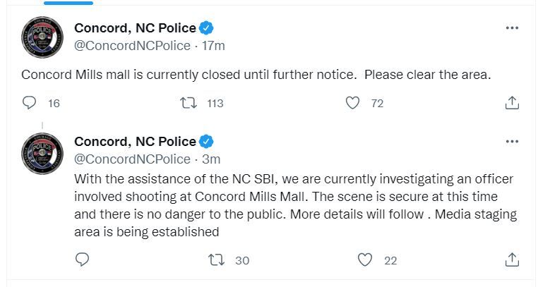 Concord Mills closed CPD Twitter.JPG