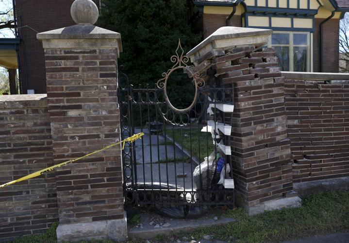 Historic home damaged in the College Hill neighborhood in St. Louis