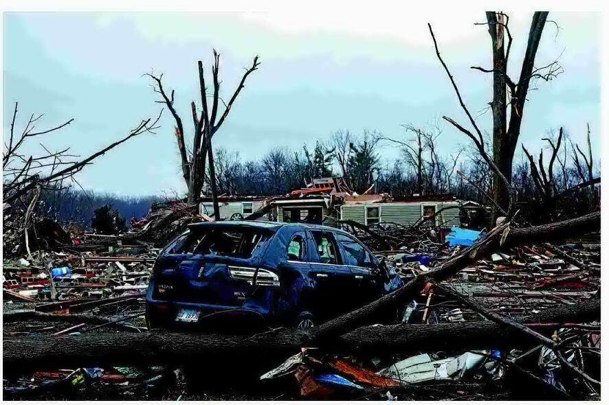 TORNADOES HIT INDIANA, ILLINOIS; 2 DEAD