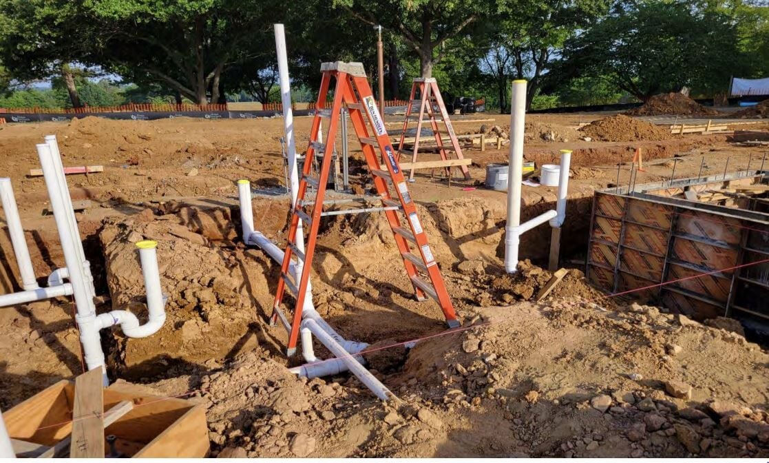 Frank Liske Park barn construction