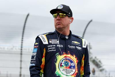Kyle Busch looks on during practice and qualifying for the Go Bowling at The Glen at Watkins Glen International on May 9.