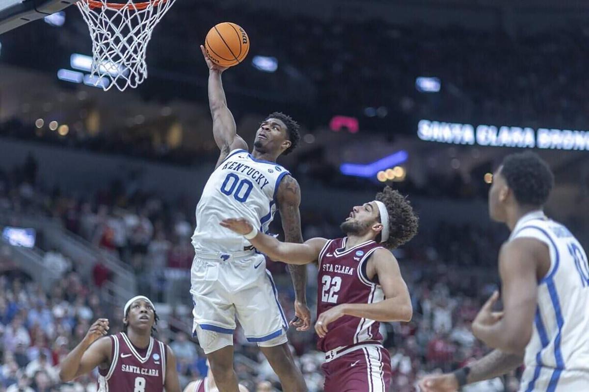 Kentucky guard Otega Oweh had 35 points, eight rebounds and seven assists in UK’ s 89-84 overtime win over Santa Clara in the 2026 NCAA men’ s basketball tournament round of 64. UK and Louisville represented the commonwealth of Kentucky in 2026 men’ s M...