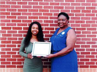 Thompson awarded scholarship by Zeta Phi Beta Sorority