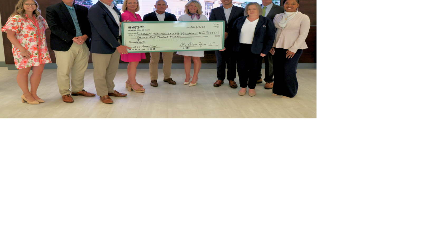 Countybank Foundation contributes to Piedmont Tech expansion