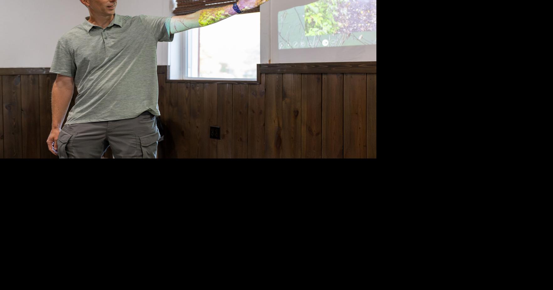 AWARE President Shaun Busler presents information on Neal Run restoration, rail trail project