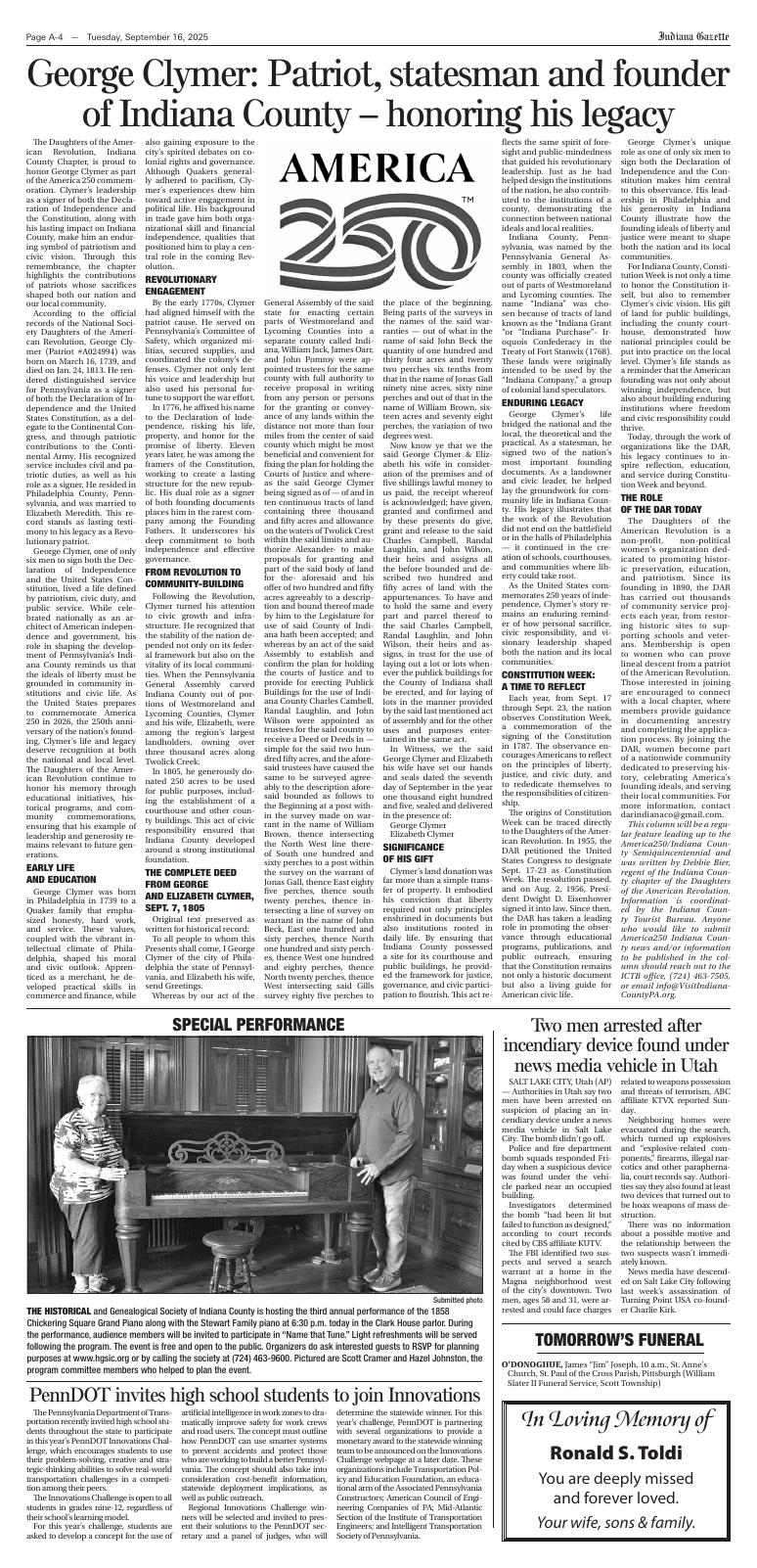 Page A3 Indiana Gazette