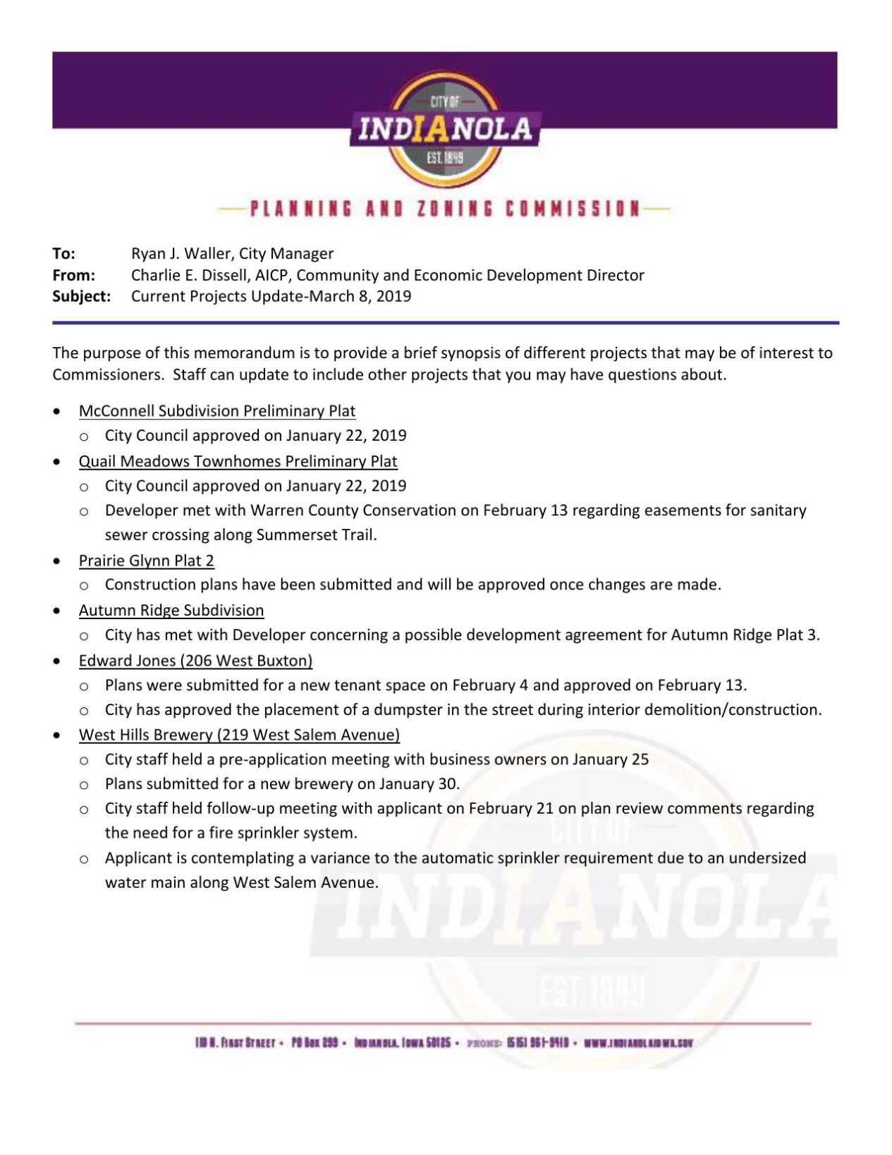 Planning and Zoning Update