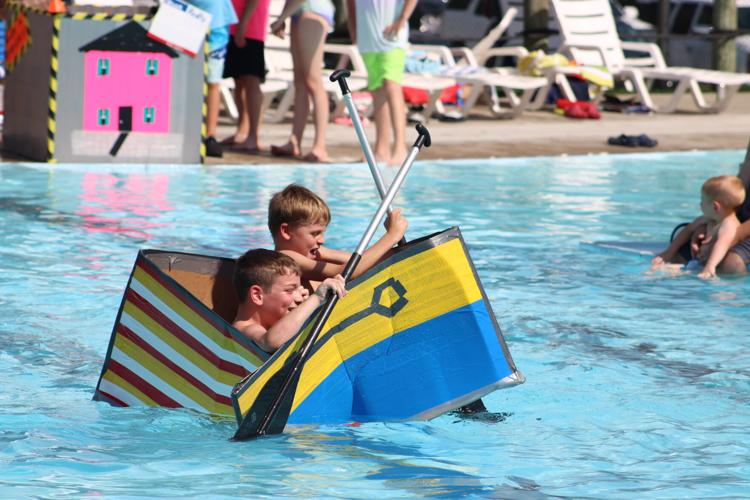 6 photos Cardboard boats float Indianola pool to its close