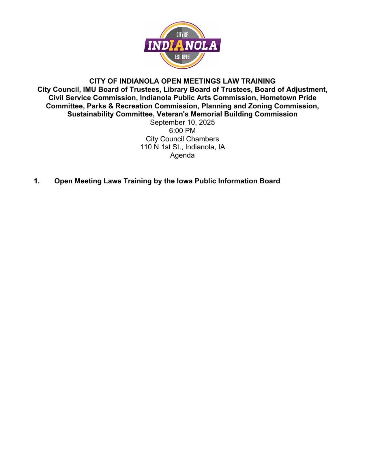 Government training agenda