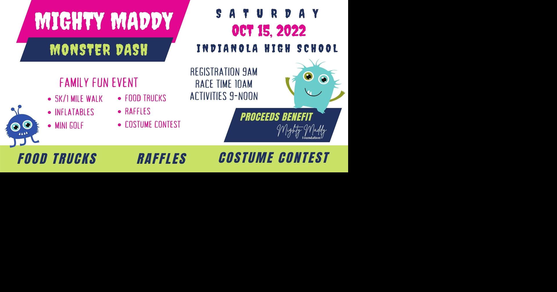 Run, walk or enjoy free family fun at the Mighty Maddy Monster Dash ...
