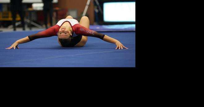 Simpson gymnasts win four events and nine medals against Hamline