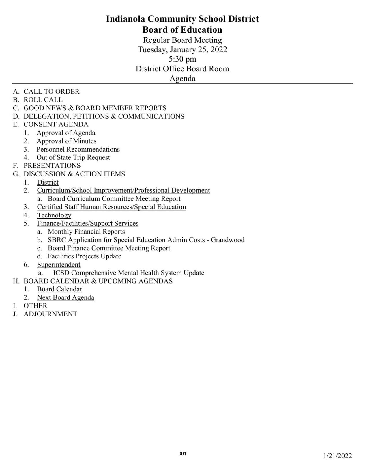 1.25 Indianola school board agenda | | indianola-ia.com