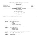 Warren County BOS work session agenda