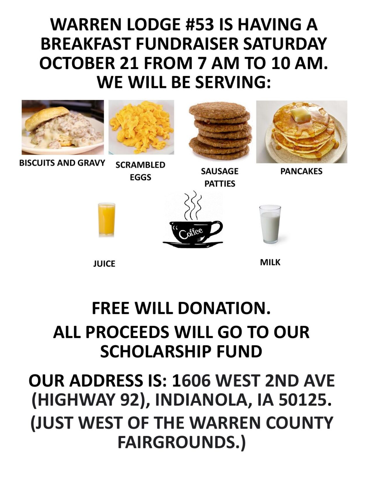 Warren County Lodge breakfast | | indianola-ia.com