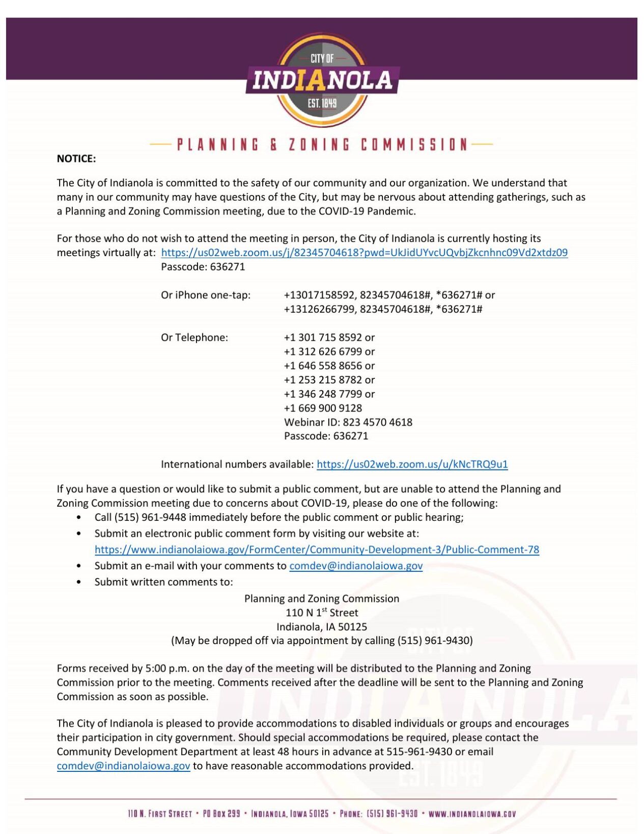 Indianola Planning and Zoning