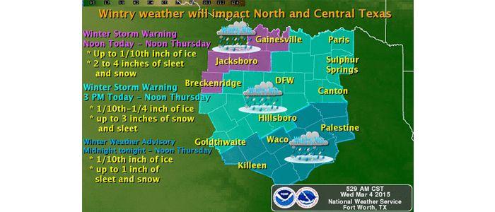 Winter Storm Warning From Kaufman County Until Thursday At Noon