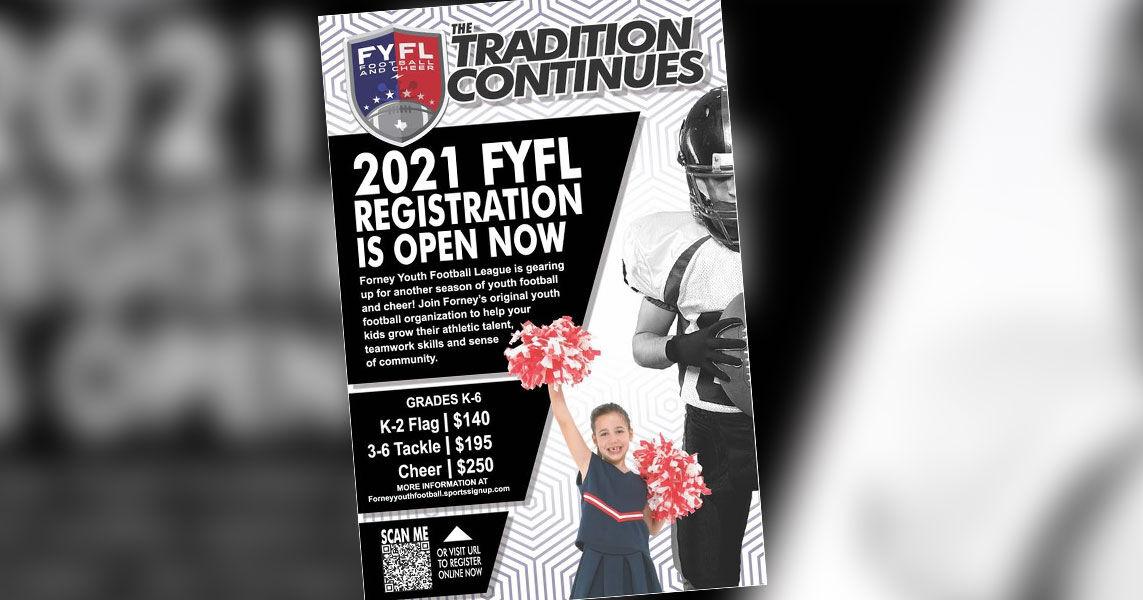 Forney Youth Football League football and cheer registration open until