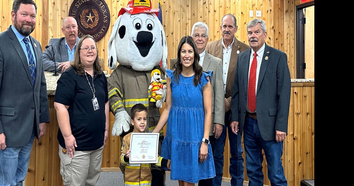 Kaufman County four year old receives Fire Safety Award at Kaufman
