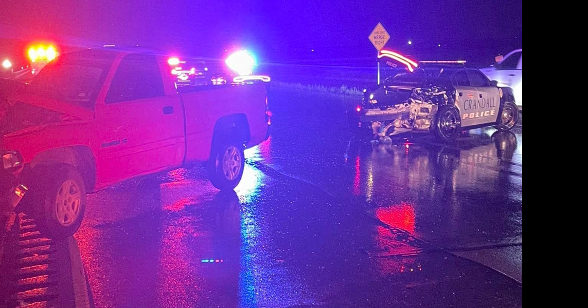 Crandall Police Department vehicle struck while directing highway