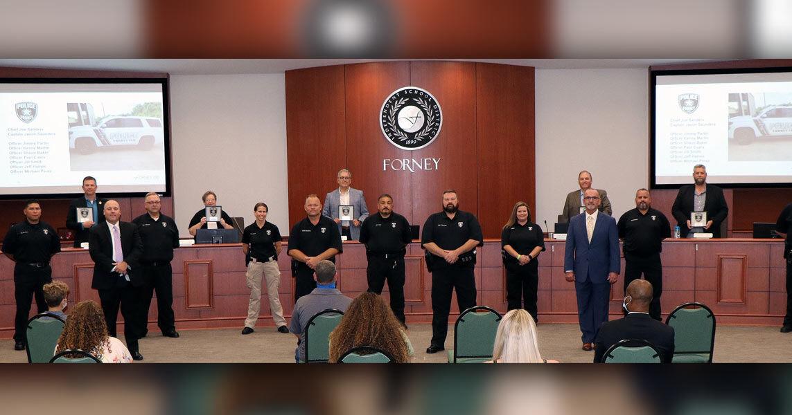 Forney ISD swears in police chief, 8 police officers for newly formed