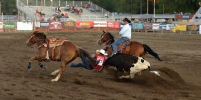 California High School Rodeo Association State Finals Rodeo steer wrestling