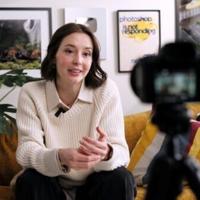 Australian YouTuber Hannah Price speaking to camera at her office in Tokyo. Her deep-dive comparison of Australian and Japanese sun screen creams racked up over two million views
