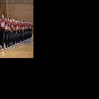 Students at a Japan university rehearse for their annual synchronised walking performance