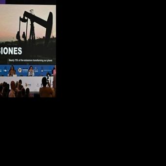 Colombia's President Gustavo Petro (C) and other dignitaries attend the International Conference on the Just Transition Away from Fossil Fuels in Santa Marta, Colombia