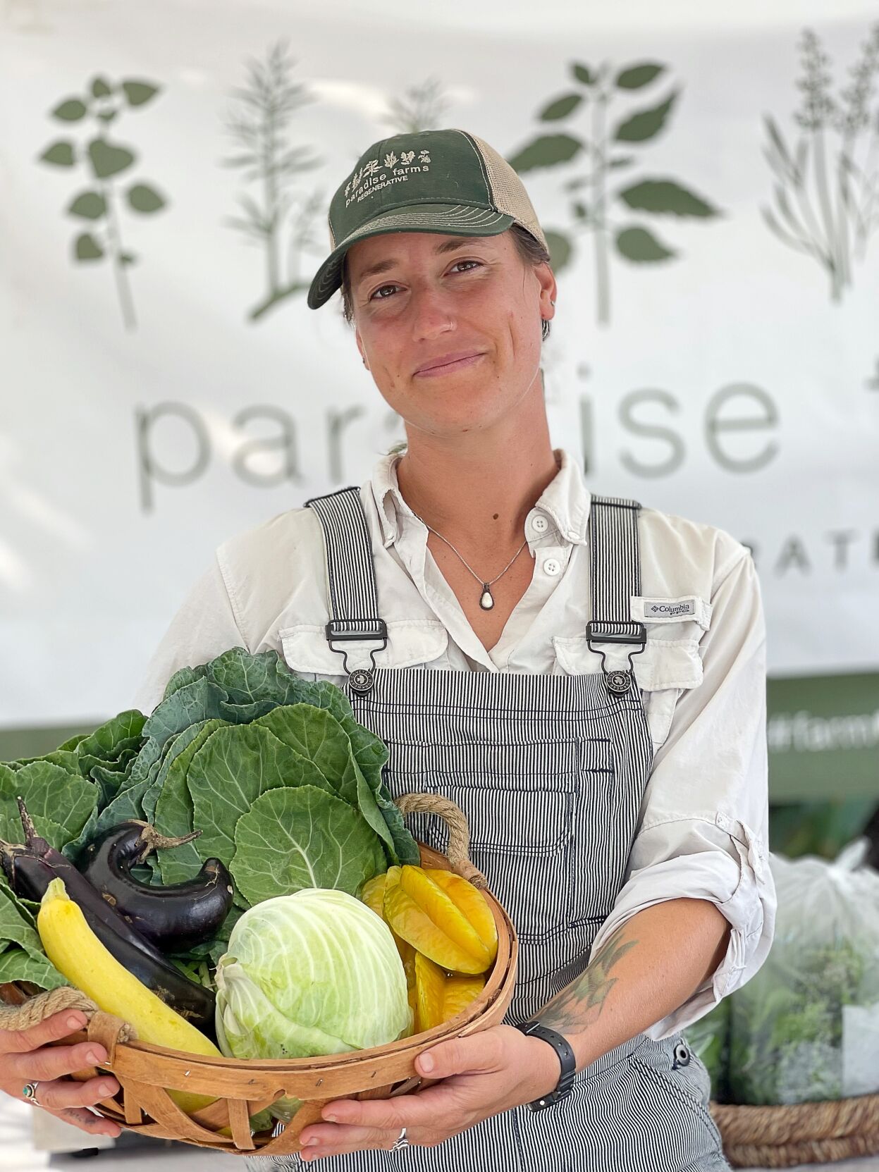 Sampling organic produce at the Key Biscayne Farmers Market Key