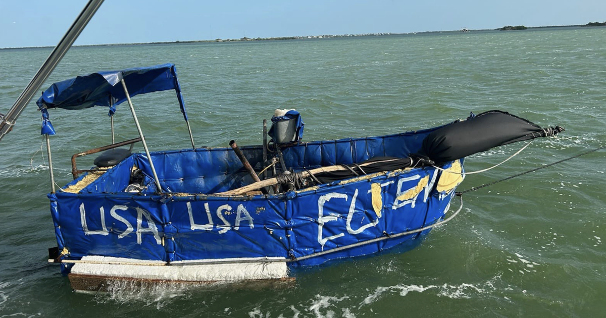 Six Cubans make South Florida landing in raft with USA painted on side ...