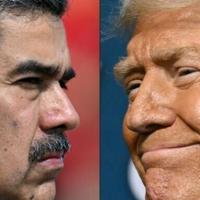 Venezuela's President Nicolas Maduro (L) has a $50 million bounty on his head from US President Donald Trump's (R) administration