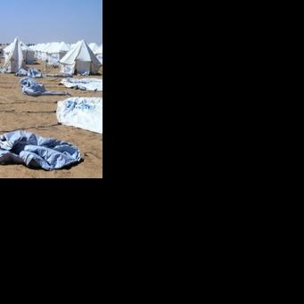 Exhausted health workers have been treating patients in makeshift tents at Al-Dabbah camp in Sudan after fleeing El-Fasher