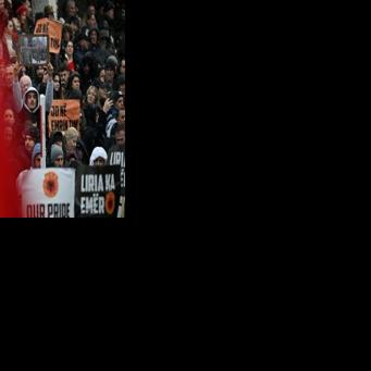 Protesters march in Kosovo, as ex-president's war crimes trial nears end