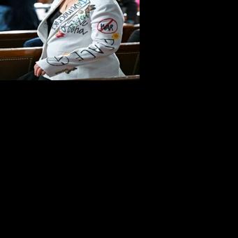 US Representative Jill Tokuda, Democrat of Hawaii, looks on before US President Donald Trump delivers the first State of the Union address of his second term
