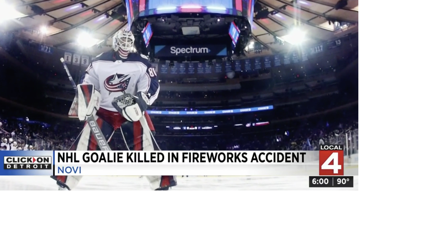 Medical examiner: Blue Jackets goalie Matiss Kivlenieks was struck in chest  by fireworks mortar